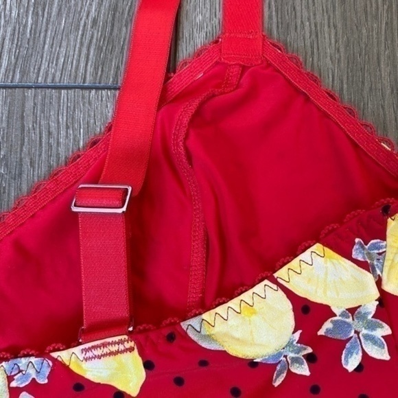 Free People Mari Printed Bralette In Red Combo Size Small - Picture 10 of 13